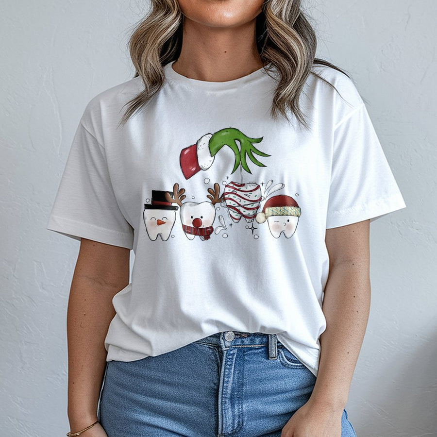 Dentist Christmas T-Shirt | Funny Dental Hygiene Holiday Graphic | 100% Cotton Premium Tee | Unique Gift For Dental Hygienist, Dentist or Student
