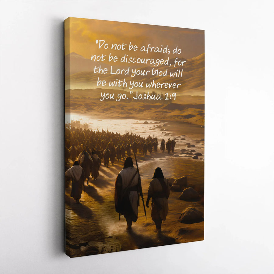 Joshua 1:9 Bible Verse Wall Art | Desert Landscape Scripture Print | Premium 1.25-Inch Gallery Wrapped Canvas | Religious Home Decor Gift