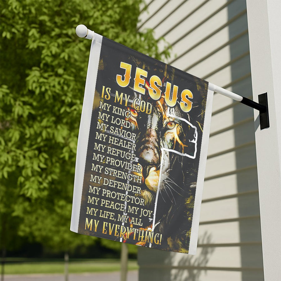 Jesus Is My Everything Garden Flag | Religious Christian Wall Decor | Durable Premium Polyester | Faith-Based Housewarming Gift for Believers