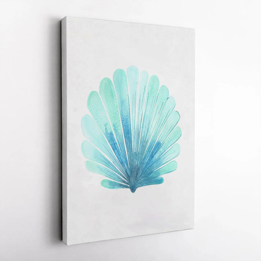Watercolor Seashell Canvas Wall Art | Minimalist Coastal Painting | Premium Gallery Wrap Print | Beach House & Bathroom Decor Gift