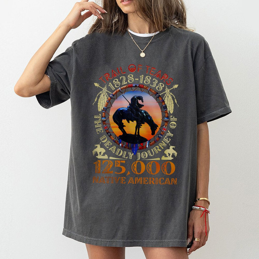 Trail Of Tears History T-Shirt | Native American Remembrance Graphic | Premium 100% Cotton Apparel | Heritage Memorial Gift For History Buffs
