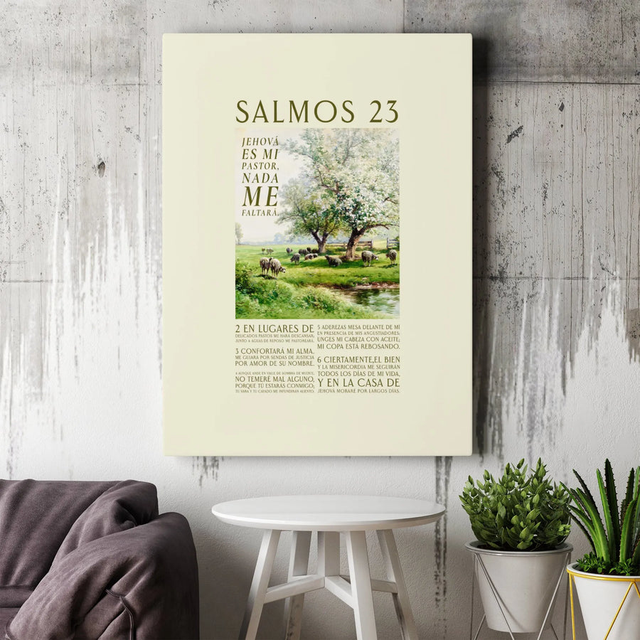 Salmos 23 Canvas Wall Art | Spanish Psalm 23 Scripture Print | Premium Gallery Wrap Decor | Inspirational Christian Gift for Home Office