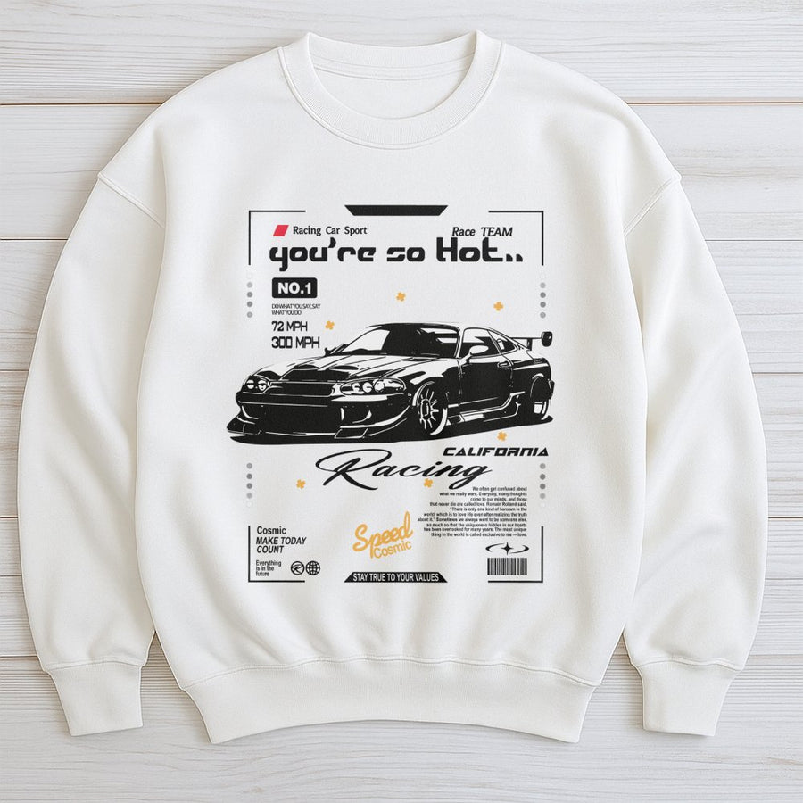 JDM Racing Car Graphic Sweatshirt | Retro Streetwear Drift Design | Premium Soft Fleece Blend | Unisex Apparel Gift for Car Enthusiasts