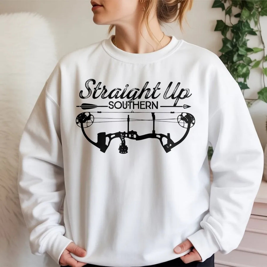 Archery Sweatshirt | Bow Hunter Compound Bow Design | Premium Soft Unisex Pullover | Country Gift for Hunters and Outdoorsmen