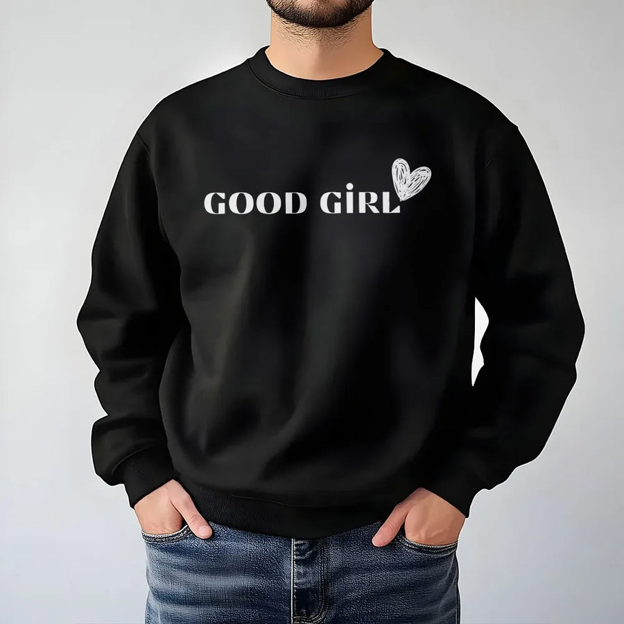 Dark Romance Sweatshirt | Good Girl Bookish Sweatshirt with Scribble Heart | Soft Cotton-Blend Pullover | Morally Grey Character Reader Gift