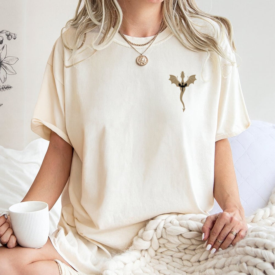 Dragon Rider T-Shirt | Minimalist Fantasy Creature Graphic | Premium 100% Cotton Tee | Gift for Book Lovers and Fantasy Readers