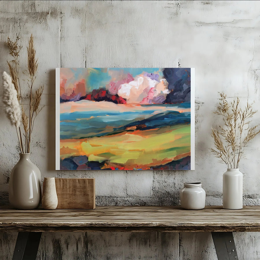 Abstract Landscape Canvas Wall Art | Colorful Painterly Scenery Print | Thick Gallery Wrap Canvas | Modern Home Decor Gift
