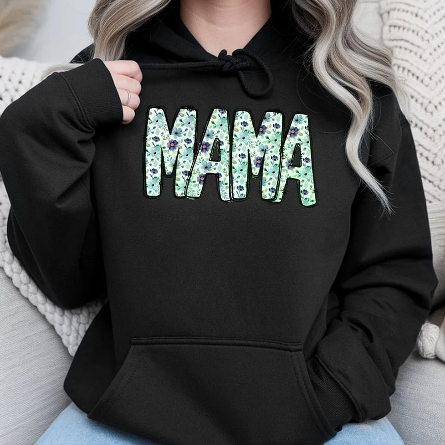 Floral Mama Hoodie | Vintage Botanical Lettering Sweatshirt | Premium Soft Blend Pullover | Cute Mothers Day Gift for Mom