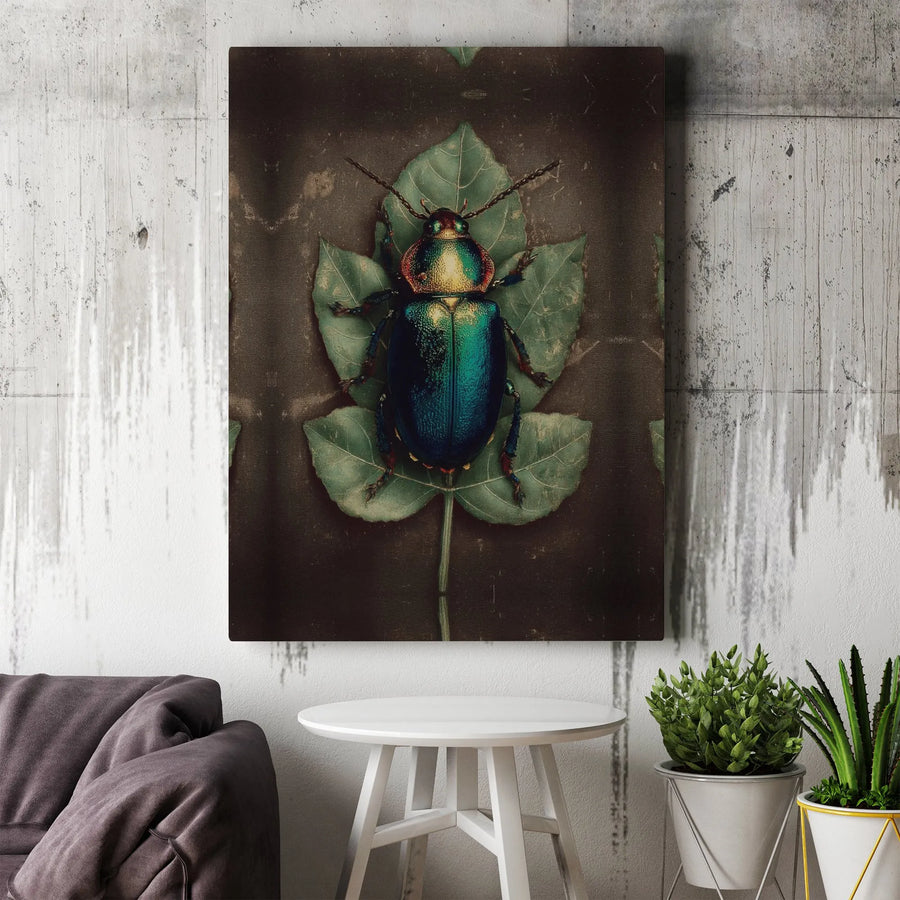 Iridescent Beetle Canvas Art | Vintage Entomological Illustration | Premium Fade-Resistant Print | Collector's Gift for Nature Lover