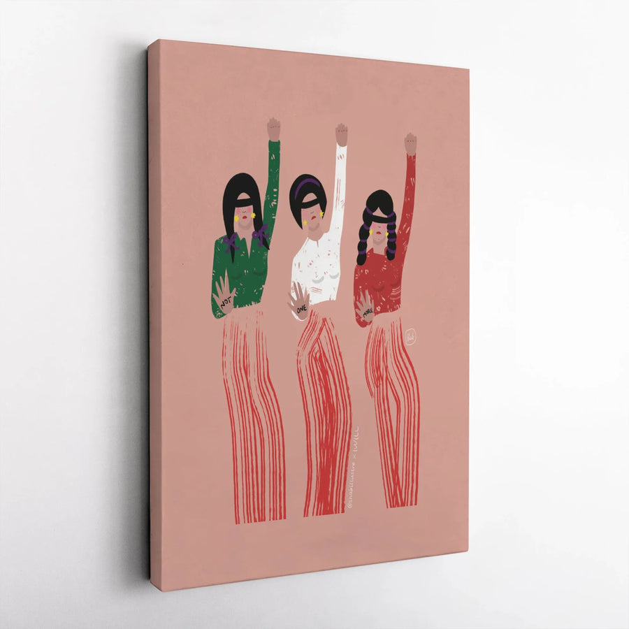 Feminist Protest Art Canvas | Not One More Activism Wall Decor | Premium 1.25" Gallery Wrap | Empowering Women's Rights Gift for Home Office