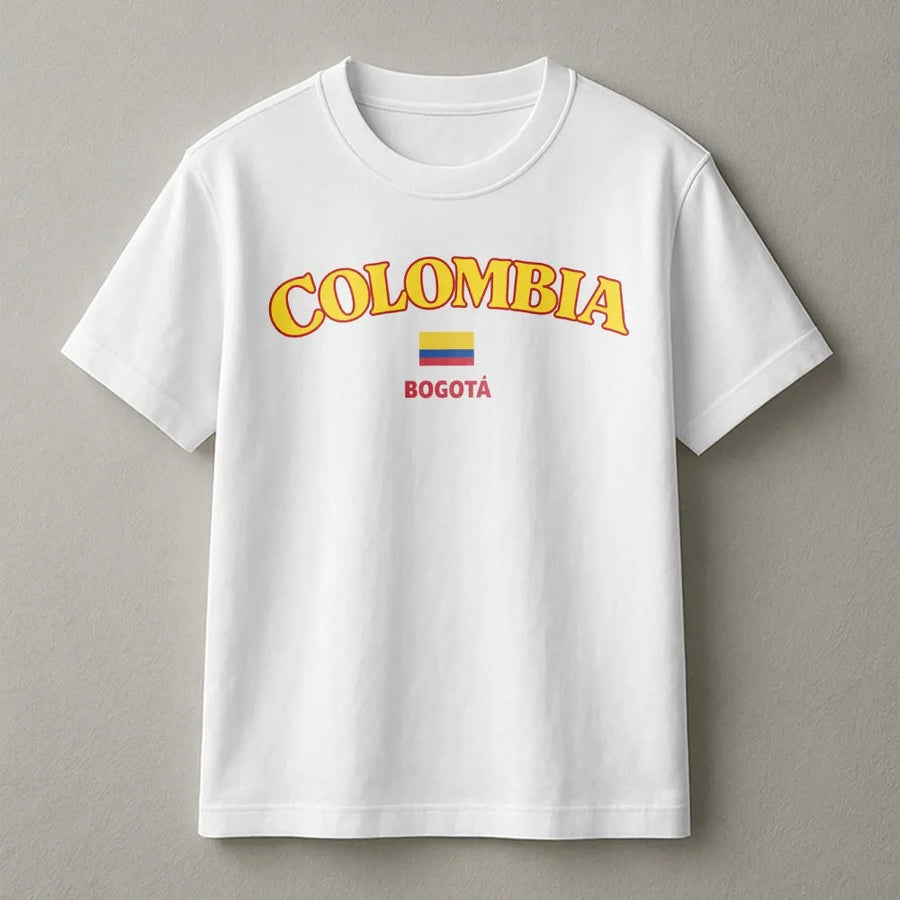 Colombia Flag T-Shirt | Vintage Colombian Pride Graphic | 100% Cotton Premium Tee | Travel Souvenir Gift for Colombian Roots Lovers