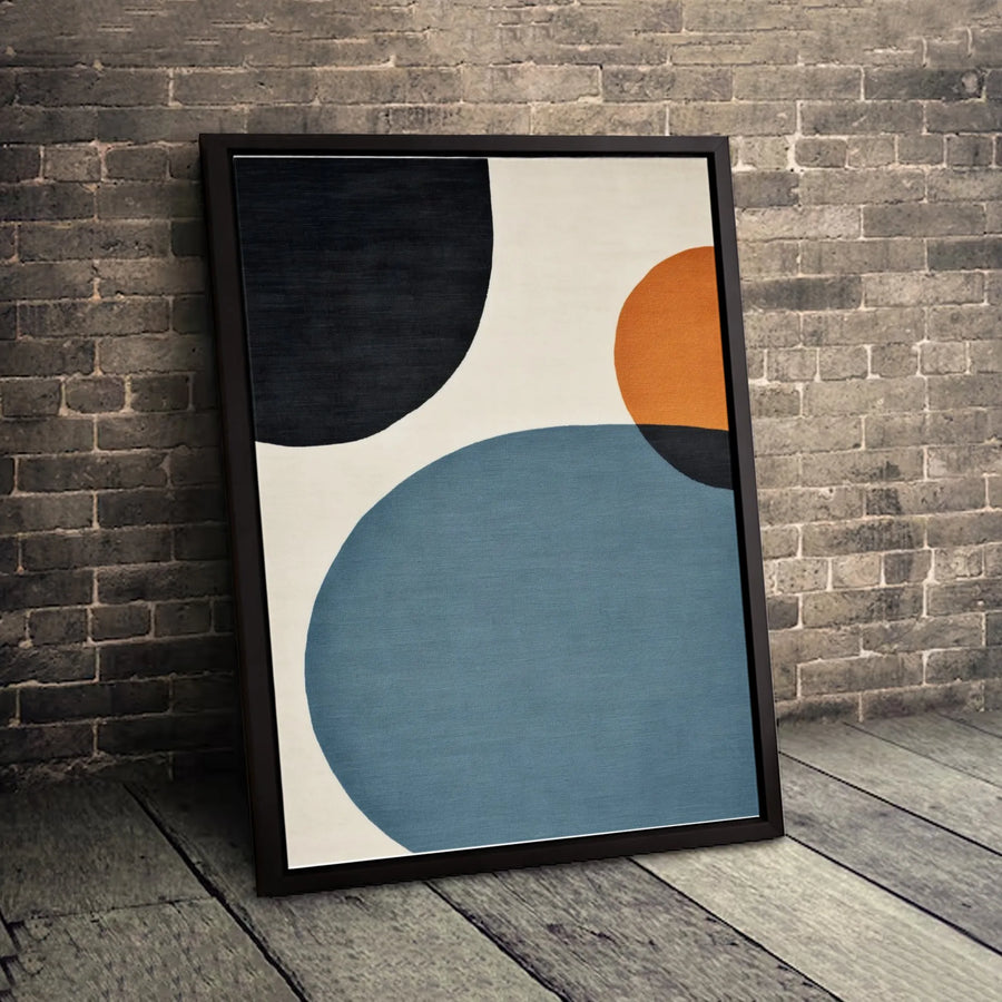 Modern Abstract Canvas Wall Art | Geometric Mid-Century Circles Design | Premium 1.25-Inch Gallery Wrap | Minimalist Office & Home Decor Gift