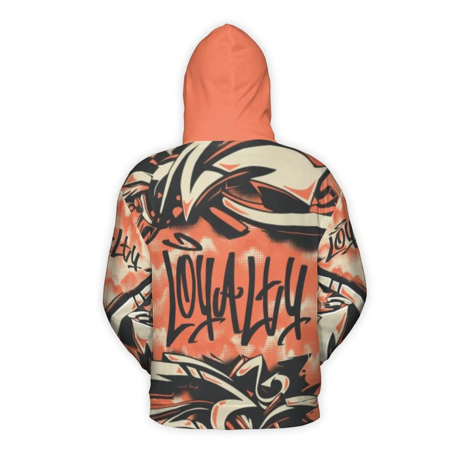 Loyalty Over Value Graffiti 3D Hoodie | Urban Streetwear Aesthetic | Premium Polyester Brushed Fleece | Unisex Graphic Pullover Gift for Men & Women