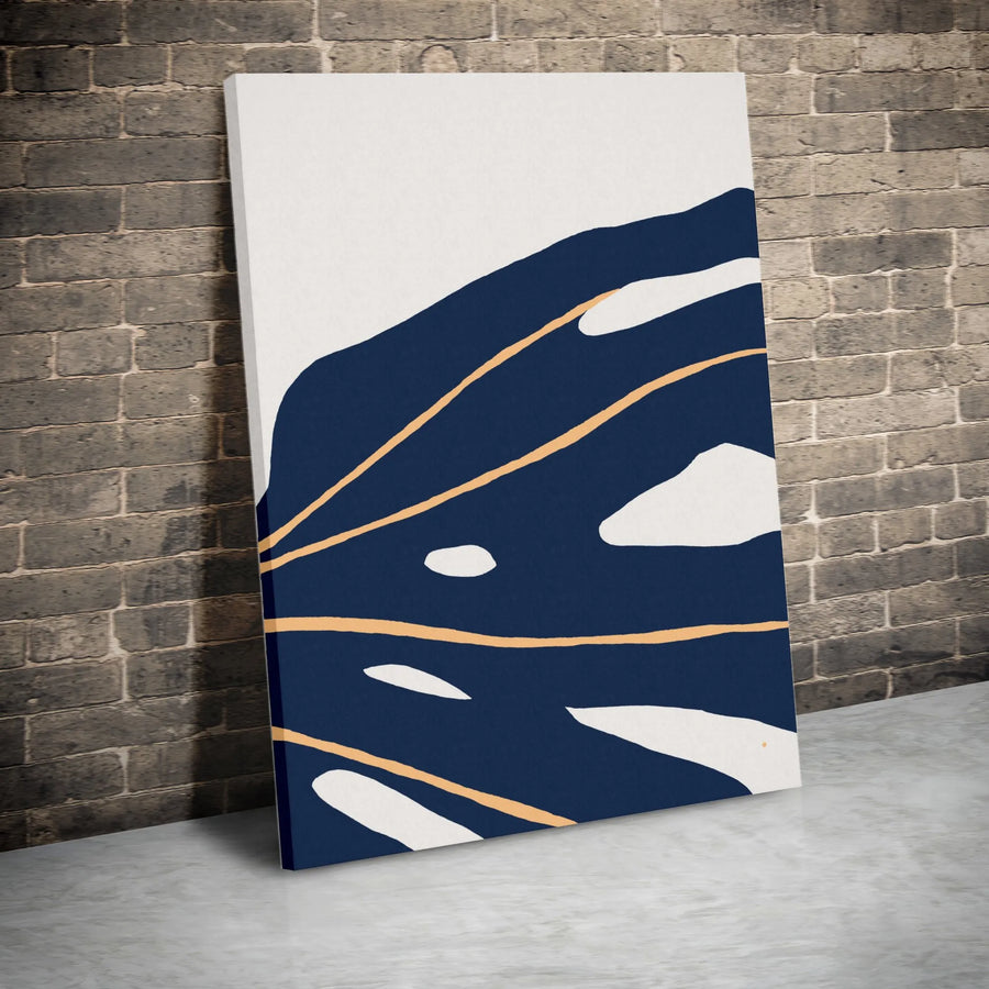 Abstract Monstera Leaf Canvas Print | Minimalist Botanical Wall Art | Premium Gallery Wrapped Canvas | Modern Home Office Wall Decor Gift