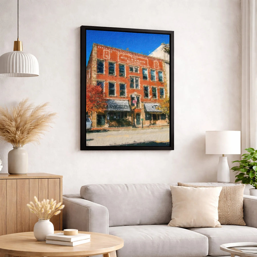 Historic Building Canvas Wall Art | Impressionistic Architecture Painting | Premium 1.25 Inch Gallery Wrap | Home Office Decor Gift