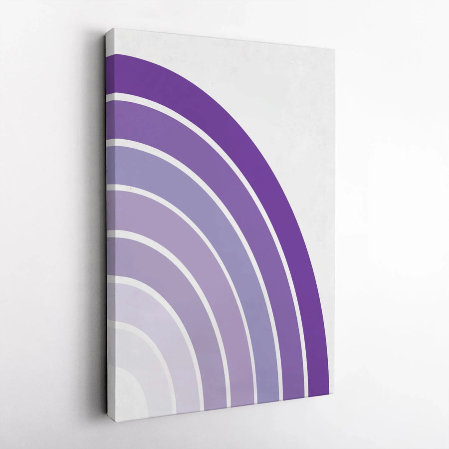 Minimalist Purple Rainbow Arch Canvas Print | Abstract Geometric Wall Art | Premium Gallery Wrapped Decor | Modern Home Office Gift