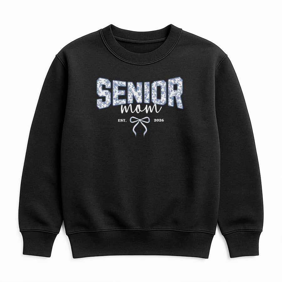 Senior Mom 2026 Sweatshirt | Floral Coquette Bow Graphic | Premium Cotton Blend | Graduation Gift for Proud Mothers