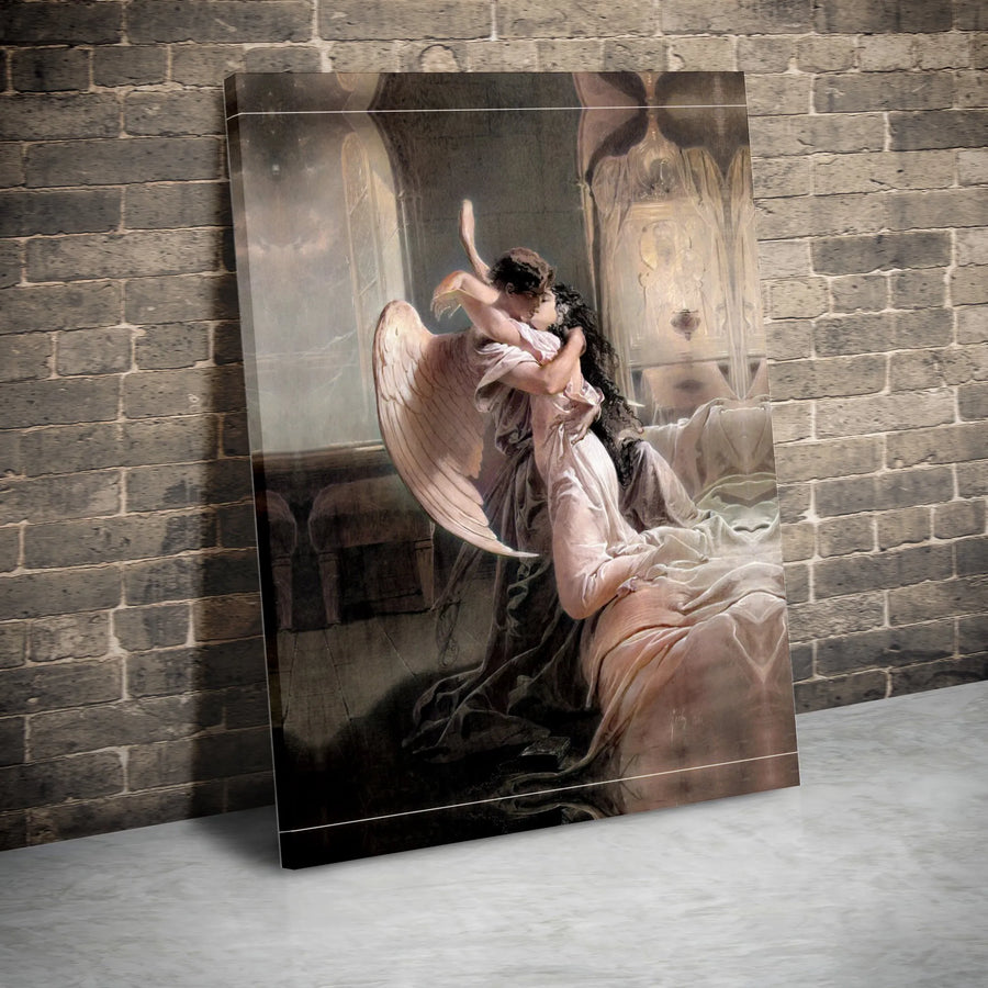 Kiss of the Sphinx Canvas Print | Franz von Stuck Romantic Wall Art | Premium Gallery Wrapped Canvas | Collector's Gift for Art Lovers