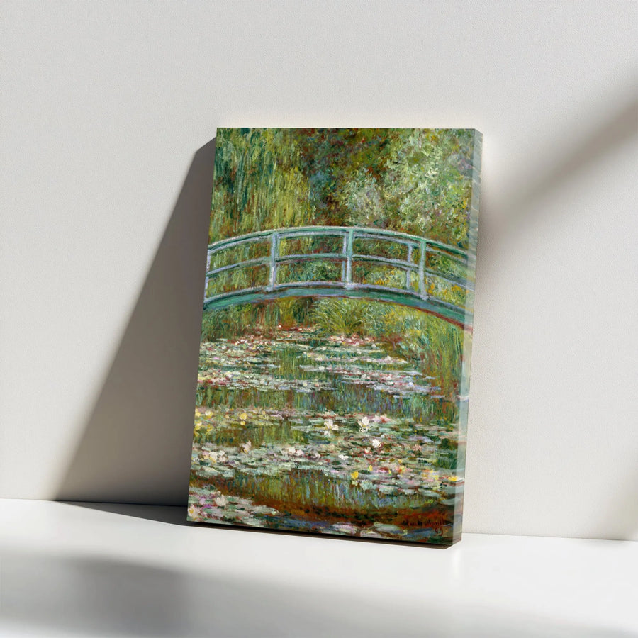 Monet Water Lily Pond Canvas Wall Art | The Japanese Bridge Famous Impressionist Print | Premium Fade-Resistant Canvas | Classic Home Decor Gift