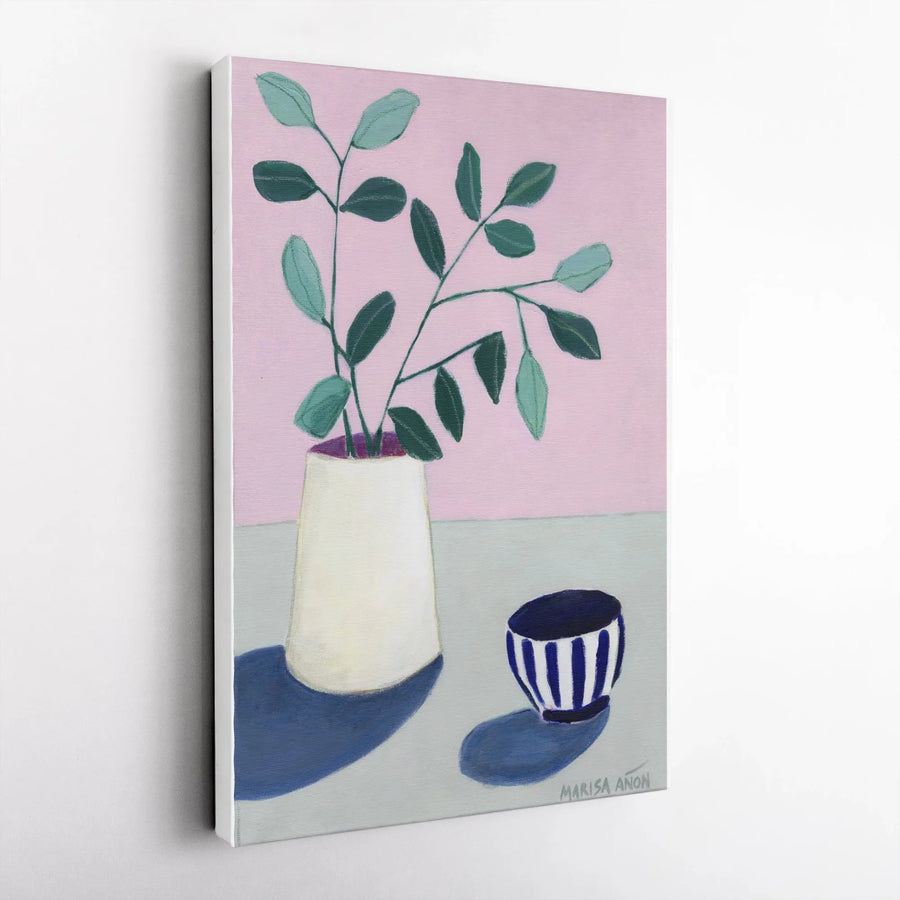 Botanical Still Life Canvas | Modern Minimalist Plant Painting | Gallery Quality Canvas Print | Modern Home Decor Gift