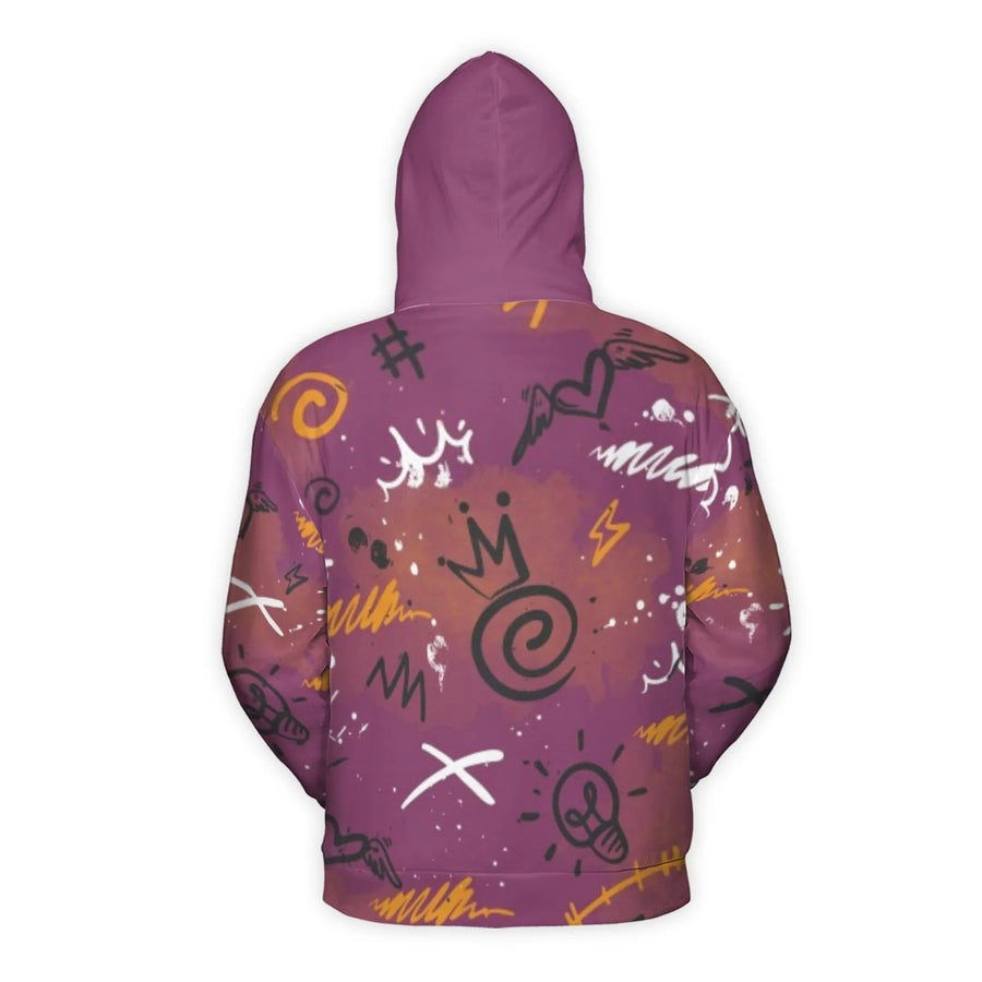 Born Different Graffiti Hoodie | Street Art All-Over Print Sweatshirt | Premium Polyester Brushed Fleece | Unisex Urban Style Gift for Him Her