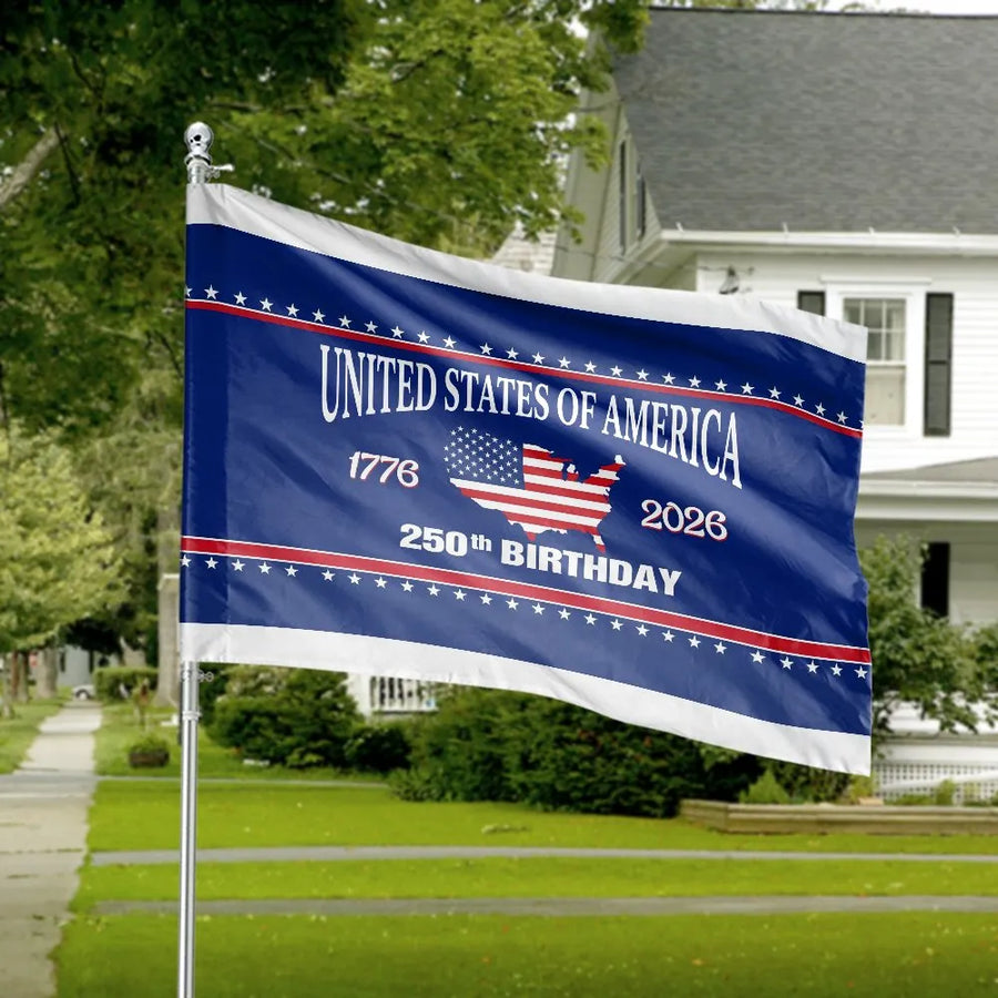 America 250th Anniversary House Flag | Commemorative 1776-2026 Design | Double Sided Polyester | Patriotic Semiquincentennial Yard Decor Gift