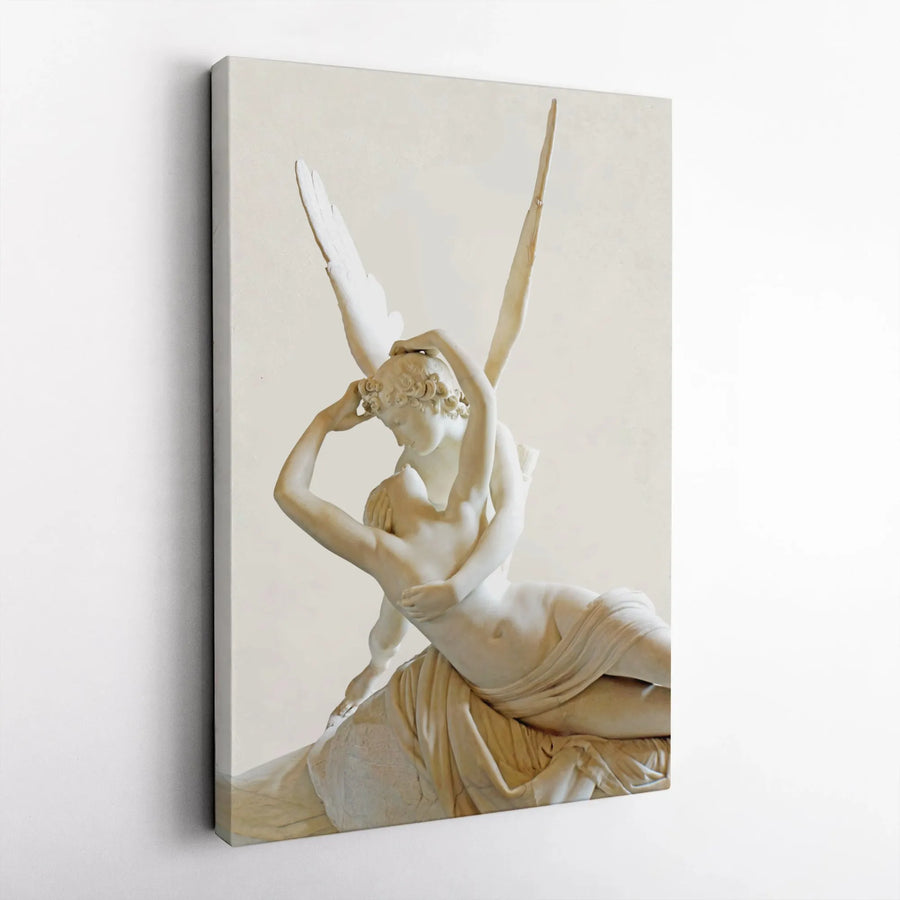 Psyche Revived by Cupid's Kiss Canvas Print | Antonio Canova Sculpture Wall Art | Premium Gallery-Wrapped Decor | Classic Romantic Art Gift