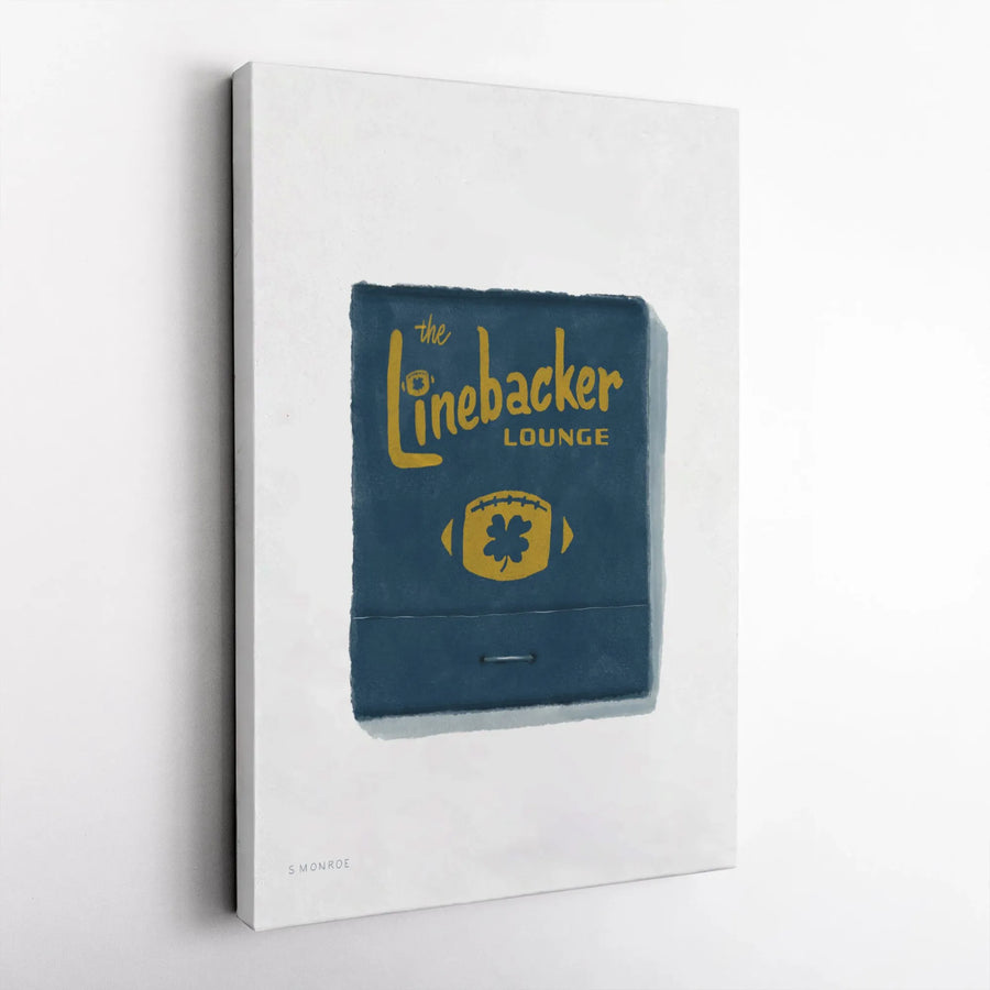 Football Matchbook Canvas Art | Vintage Sports Bar Decor | Premium Gallery Wrap Print | Unique Gift for Coaches and Sports Fans