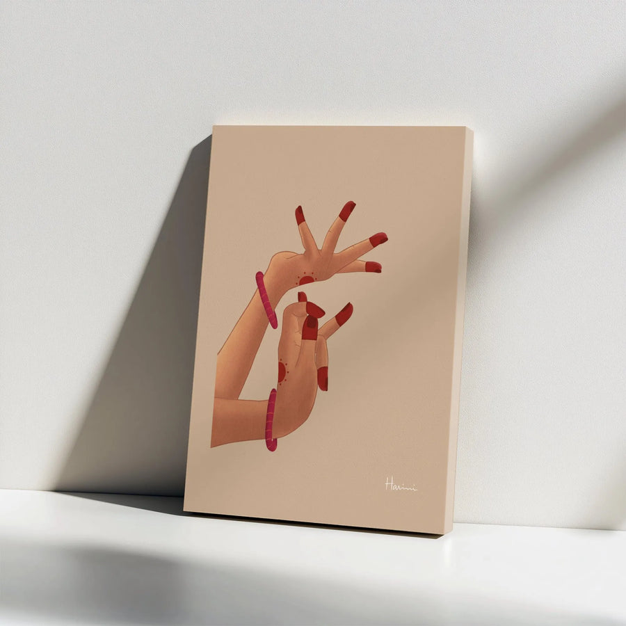 Indian Dance Mudra Canvas Print | Minimalist Bharatanatyam Hand Gesture Art | Premium Thick Canvas | Cultural Decor Gift for Dancer