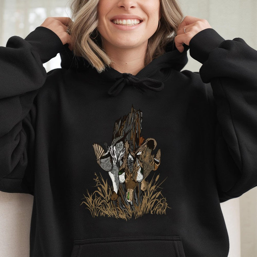 Duck Hunting Hoodie | Mallard Waterfowl Graphic | Premium Cotton Blend Apparel | Gift for Outdoorsmen and Hunters