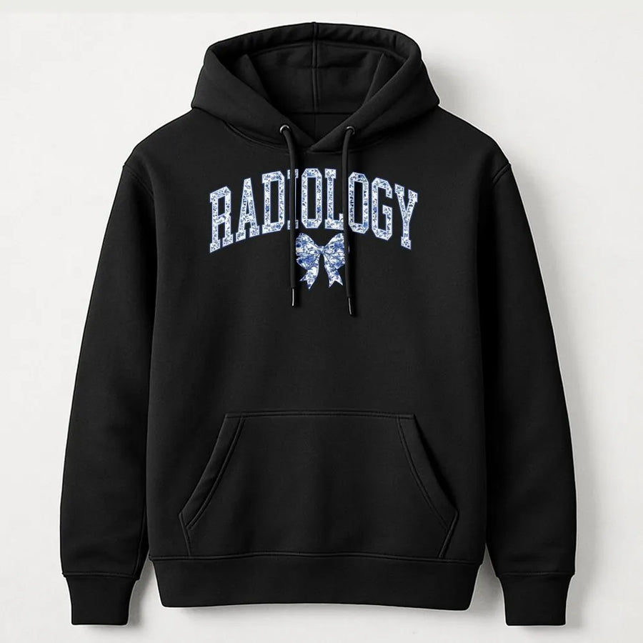 Radiology Hoodie | Coquette Floral Bow Aesthetic | Premium Cotton Blend | Gift for X-Ray Tech Radiographer Student