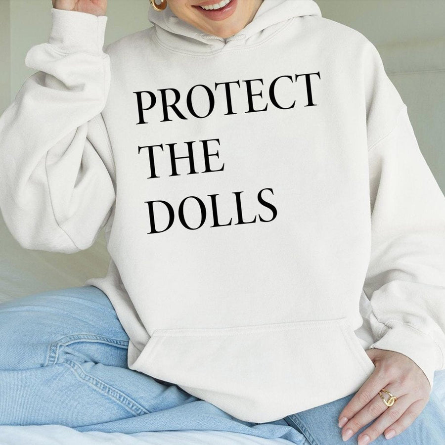 Protect The Dolls Hoodie | Gender Equality Social Justice Apparel | Soft Cotton-Blend Unisex Sweatshirt | Trans Rights Activist Gift