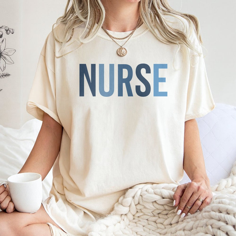 Nurse T-Shirt | Minimalist Graphic Lettering Print | 100% Soft Cotton Premium Quality | Graduation Gift for Nursing Students and Registered Nurses