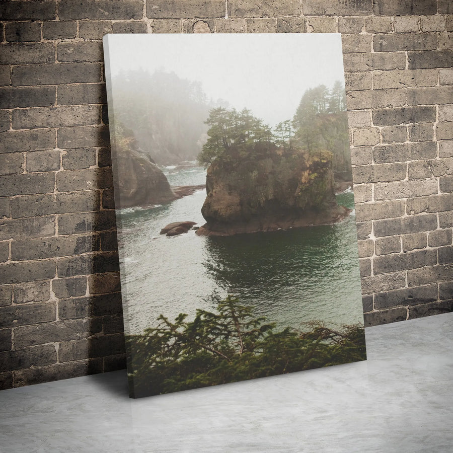 Foggy Coastal Landscape Canvas Print | Moody Pacific Northwest Nature Wall Art | Premium Gallery-Wrapped Decor | Ready to Hang Scenic Gift