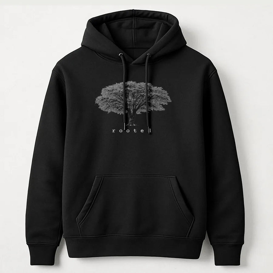 Rooted Tree Hoodie | Minimalist Nature Inspired Graphic | Premium Cotton Blend | Gift for Nature Lovers