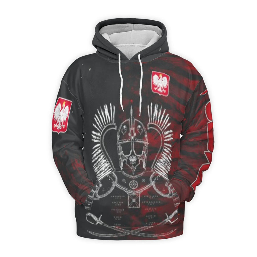 Polish Winged Hussar Hoodie | Historical Poland Eagle Coat of Arms | Premium All-Over Print 3D Sweatshirt | Patriotic Gift for Polish History Lovers