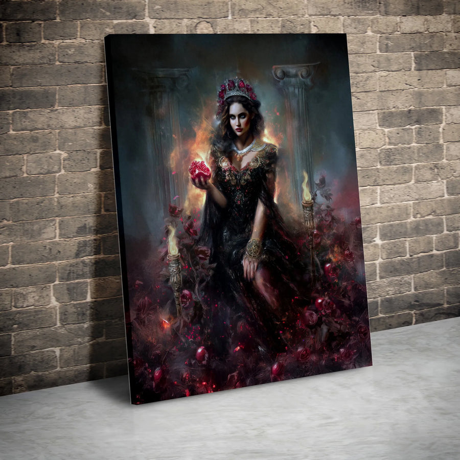 Persephone Canvas Wall Art | Gothic Queen of the Underworld Print | Premium 1.25" Gallery Wrap | Dark Academia Home Decor Gift