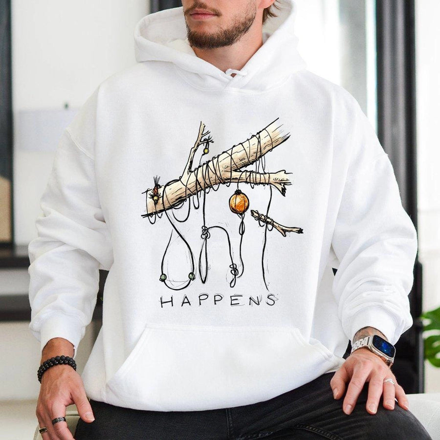 Fishing Hoodie | Tangled Line Fishing Design | Premium Cotton Blend | Funny Fisherman Gift for Men and Women