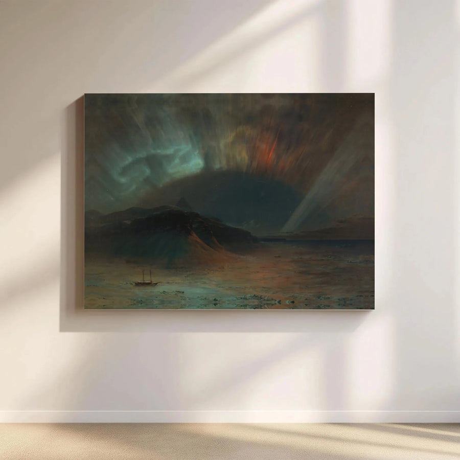 Frederic Edwin Church Aurora Borealis Canvas Print | 1.25 Inch Gallery Wrap | Fade-Resistant Fine Art | Large Landscape Wall Decor for Home Office