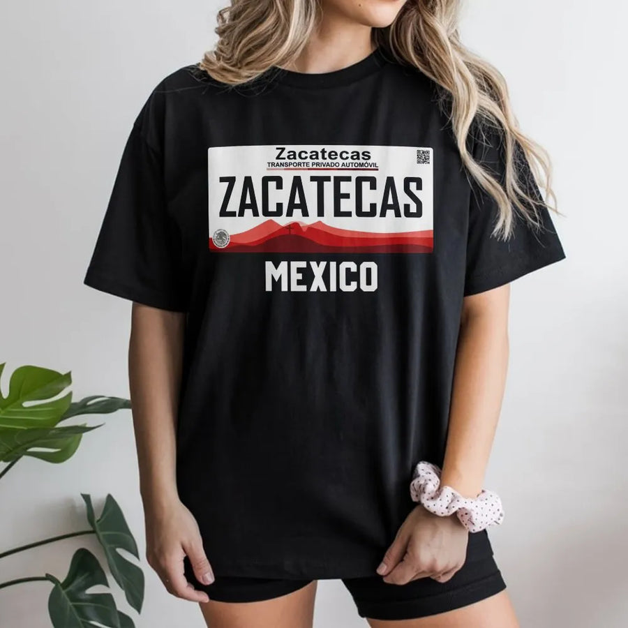 Zacatecas Mexico T-Shirt | Vintage License Plate Graphic Tee | Soft Cotton Heritage Apparel | Gift for Zacatecano