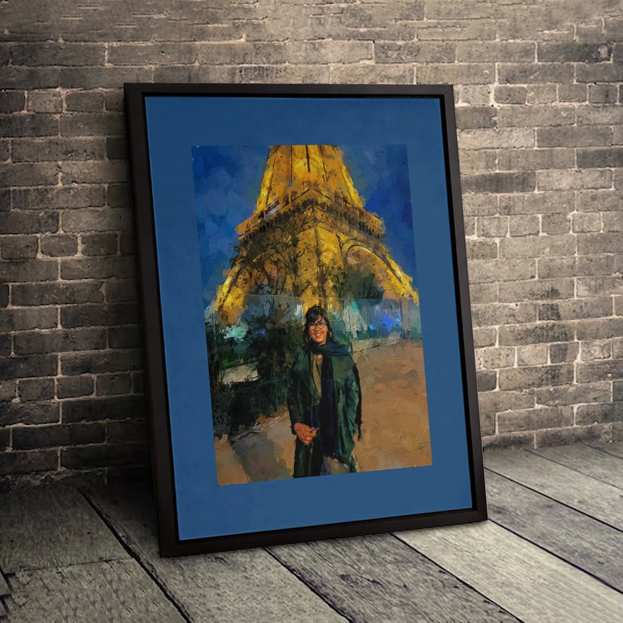 Eiffel Tower Canvas Print | Impressionist Paris Night Portrait | Premium Gallery Wrap Wall Art | Romantic Travel Decor Gift