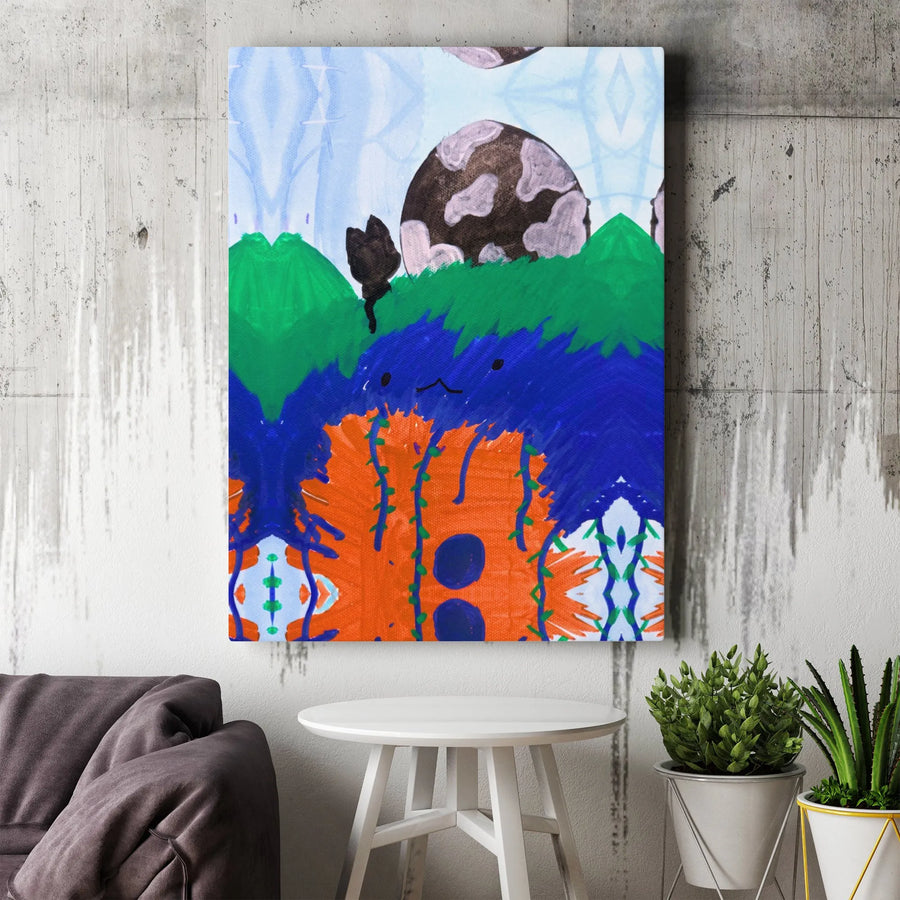 Whimsical Monster Canvas Wall Art | Colorful Abstract Child Drawing | Premium 1.25-Inch Gallery Wrap | Ready To Hang Kids Room Decor