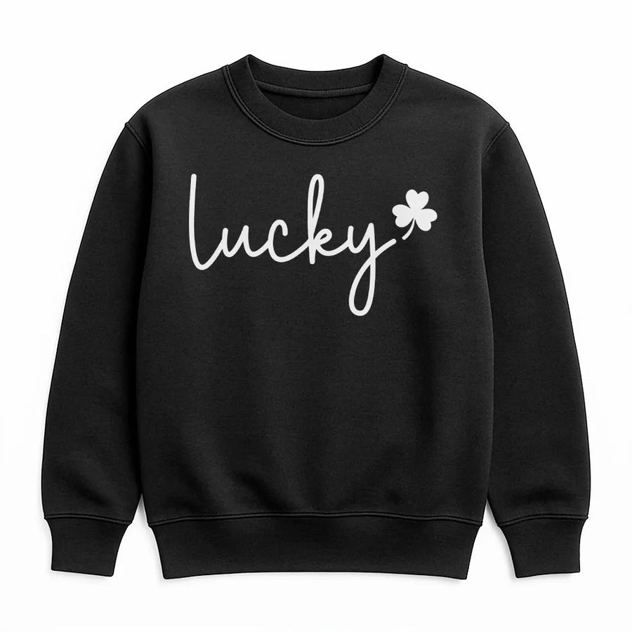 Lucky Shamrock Sweatshirt | Minimalist Clover Graphic | Premium Cotton Blend | St Patricks Day Gift for Women and Men