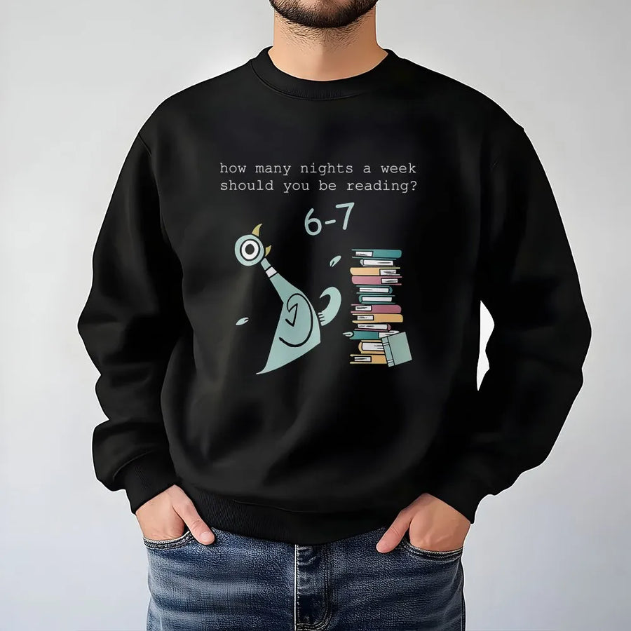 Reading Sweatshirt | Funny Bookworm Pigeon Graphic | Premium Cotton Blend | Gift for Librarians Teachers and Book Lovers