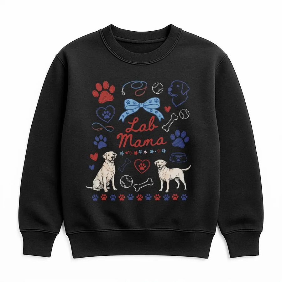 Lab Mama Sweatshirt | Cute Labrador Retriever Dog Graphic | Soft Unisex Pullover | Gift for Dog Lovers