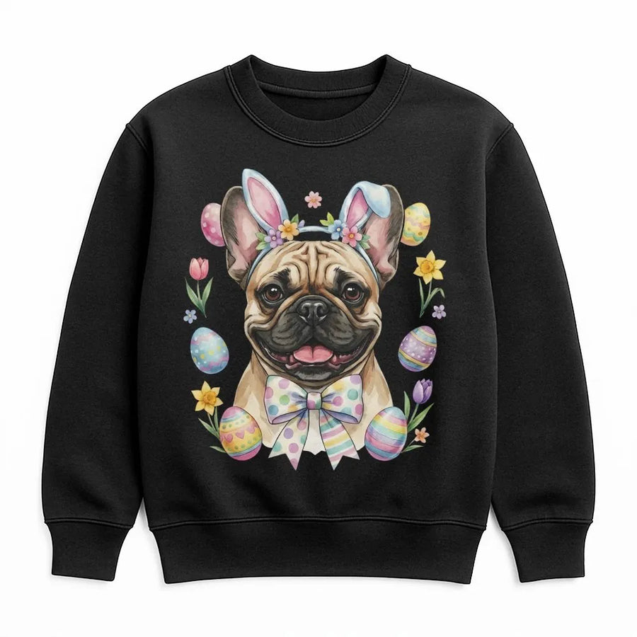French Bulldog Easter Sweatshirt | Cute Bunny Ears Puppy Graphic | Premium Cotton Blend | Funny Dog Mom Spring Gift Idea