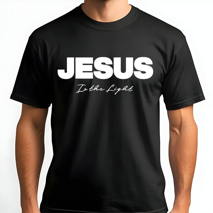 Jesus Is The Light T-Shirt | Minimalist Christian Graphic Tee | Premium 100% Cotton | Faith-Based Religious Apparel Gift for Men and Women