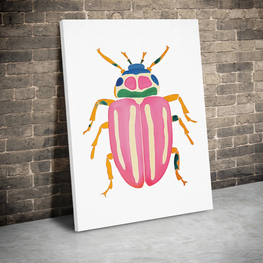 Colorful Beetle Wall Art | Modern Insect Nature Illustration | Premium 1.25-Inch Canvas Print | Gallery Quality Gift for Entomology Enthusiasts