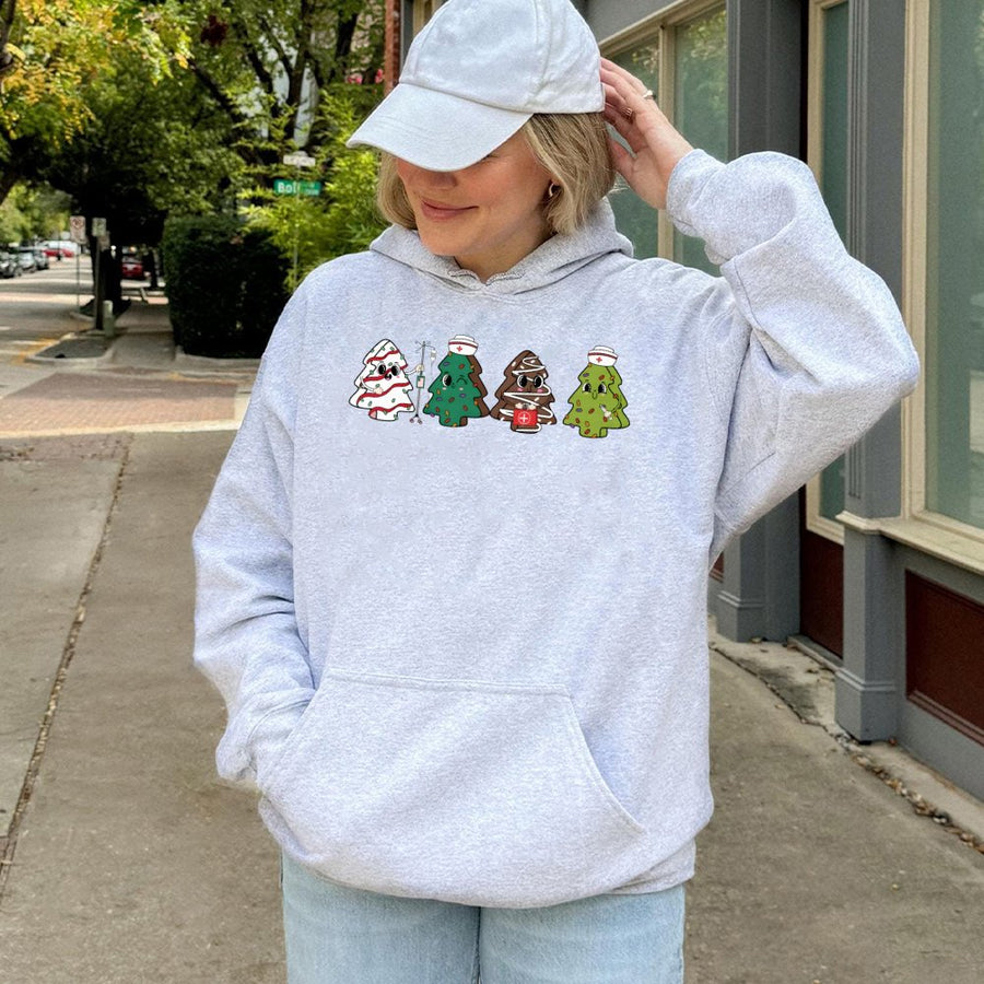 Nurse Christmas Hoodie | Cute Holiday Tree Medical Design | Premium Cotton Blend Sweatshirt | Unique Gift for Nurses and Nursing Students