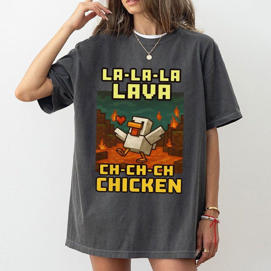 Lava Chicken Gamer T-Shirt | Funny Pixel Art Gaming Graphic Tee | 100% Cotton Premium Quality | Gift for Video Game Lovers & Pixel Art Fans